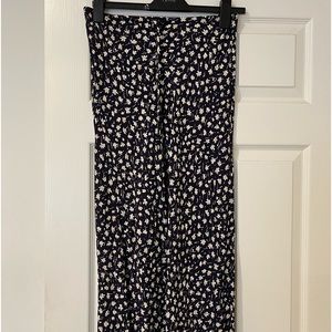 Madewell Drawstring MIDI Slipskirt in Sweet Floral